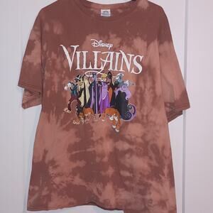 Disney Villains Tie Dye Graphic Tee - Brown Mens XL T-Shirt - Maleficent WDW